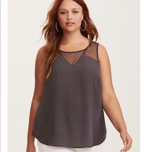 Torrid MESH INSET STUD TANK TOP
